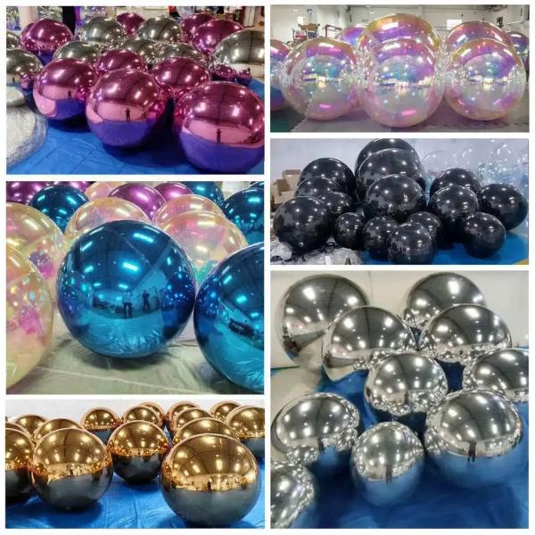 Big Shiny Chameleon Ball Mirror Balloon Silver PVC Inflatable Christmas Ball for Festival Decorate