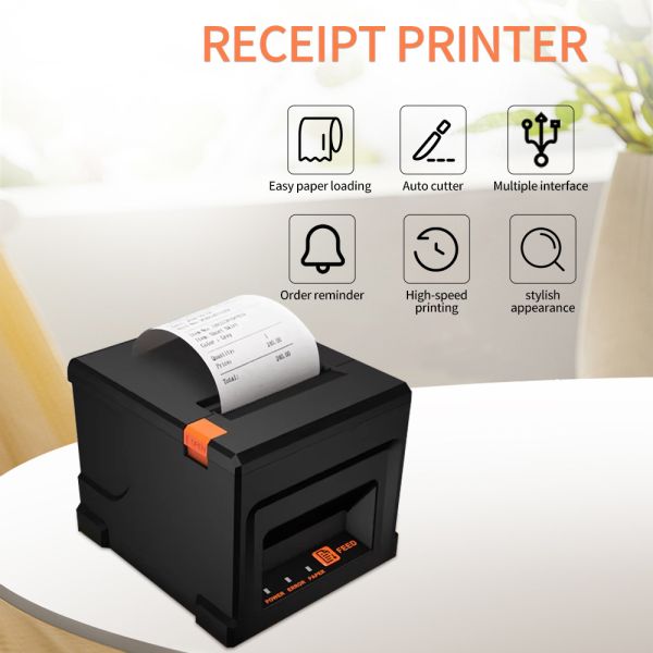 YJ-8360 203dpi Thermal Receipt Printer 80mm USB LAN High-Speed Kitchen Printer In Stock