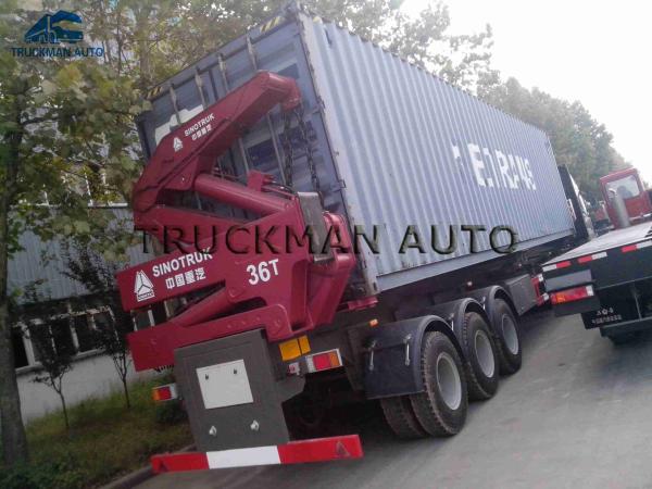 Skeleton  Container Side Loader Trailer 1*40  / 2*20  With 37 Tons Crane