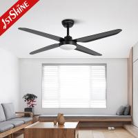 Ventilador de teto moderno interno de 52 polegadas 5 velocidades silencioso motor DC reversível com luz