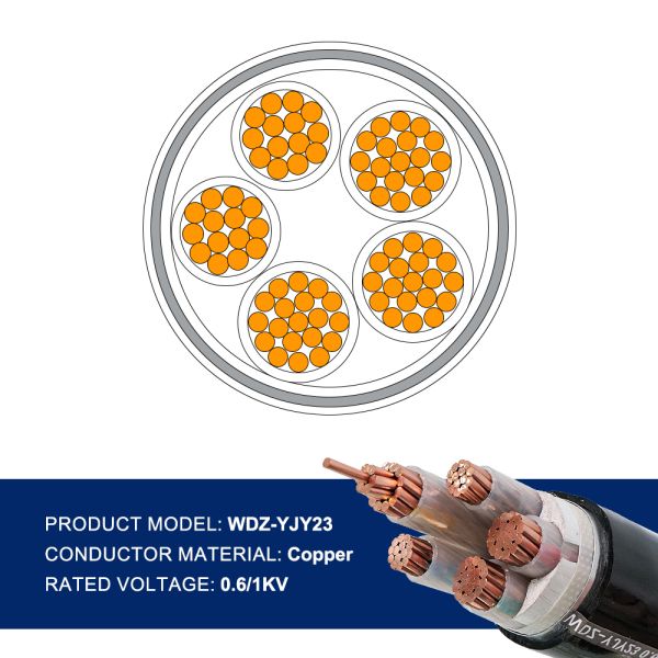 XLPE LSZH Steel Tape Armored Cable WDZ-YJY23 For Underground LV Feeds