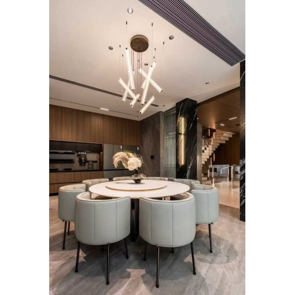 Nordic Modern LED Pendant Light Home Indoor Bedroom Background Ceiling Lamp Long Tube Crystal Glass Hanging Chandelier
