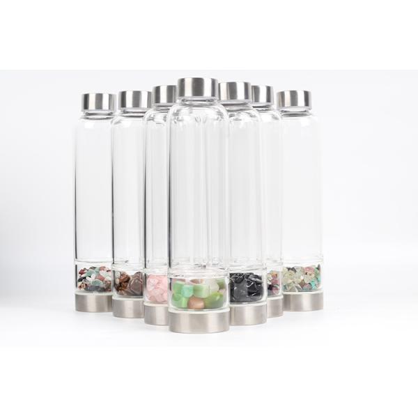 16.9 0Z Crystal Water Glass Drinking Bottles Loose Leaf Tea Bottle With Neoprene Sleeve