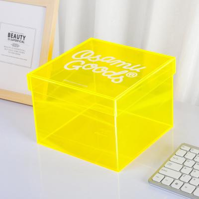 Factory Customized Color Acrylic Storage Box With Lid For Food Rose Candy Display