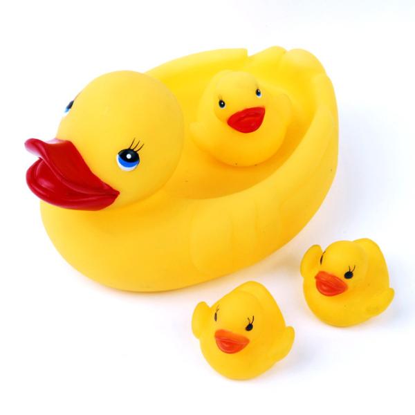 Phthalate Free Cute Baby Rubber Duck Decorated Floating For Baby Shower Water Resistant