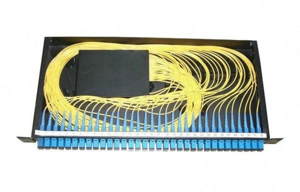 1U Rack Mount Fiber Optic Plc Splitter Single Mode / Multimode Customized Dimension