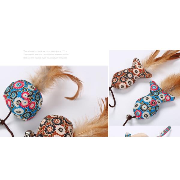 Любимец кота цыпленка форменный забавляется ручка дразнилки с игрушками пера деревянными для котов