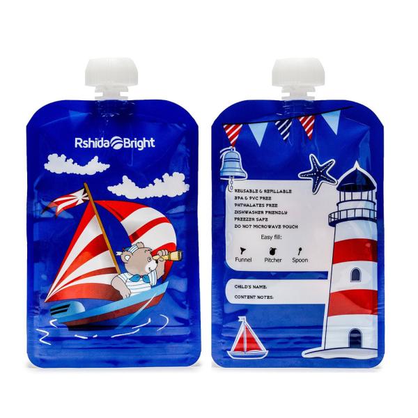 Flat Heat Seal Double k Liquid Spout Bags With Saft Lock Cap for food packing