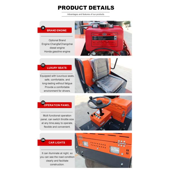 Roller Compactor 1 Ton Diesel Engine Soil Asphalt Road Roller Machine Vibratory Roller for Sale