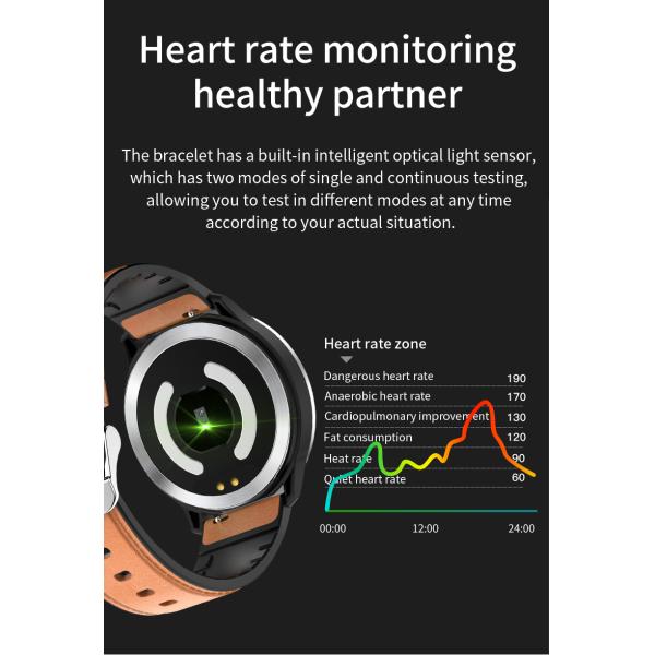 Corazón Rate Blood Pressure 1.3inch del oxígeno de la sangre del Smart Watch del Smart Watch del silicón F75