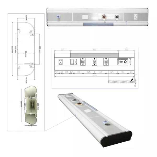 BH-CTR001 Equipos de gas médico del panel de la unidad principal de la cama de la aleación de aluminio