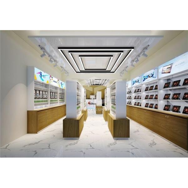 Wood Grain Veneer Mobile Phone Display Showcase Furniture Engraving