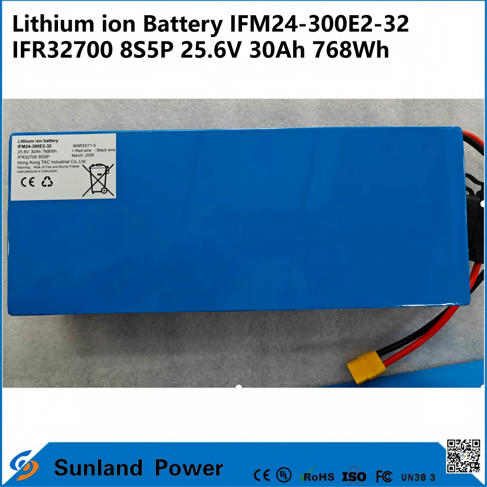 IFM Pro 25.6V 30Ah Industrial Battery – Powered by IFR32700 Cells, 8S5P, 768Wh. Built for AGVs, Robots & Solar Storage.