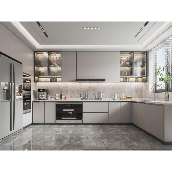 Luxury Style Kitchen Cabinet With Acrylic Lacquer Door Plywood For Villas