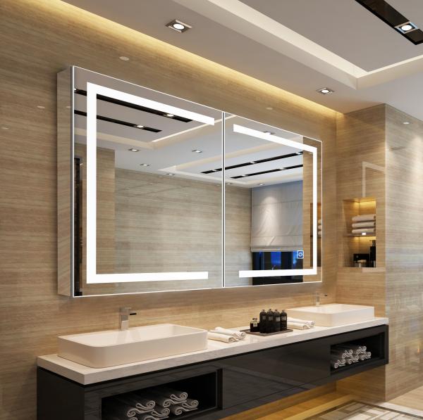 Anti Fog LED Bathroom Mirror Cabinet 4000K 5000K Smart LED Mirror Cabinet