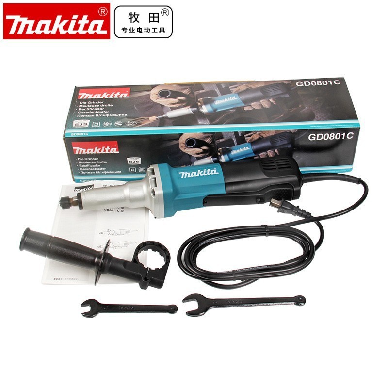 Makita GD0801C High-Power, Variable-Speed Electric Grinder for Bore Holes,