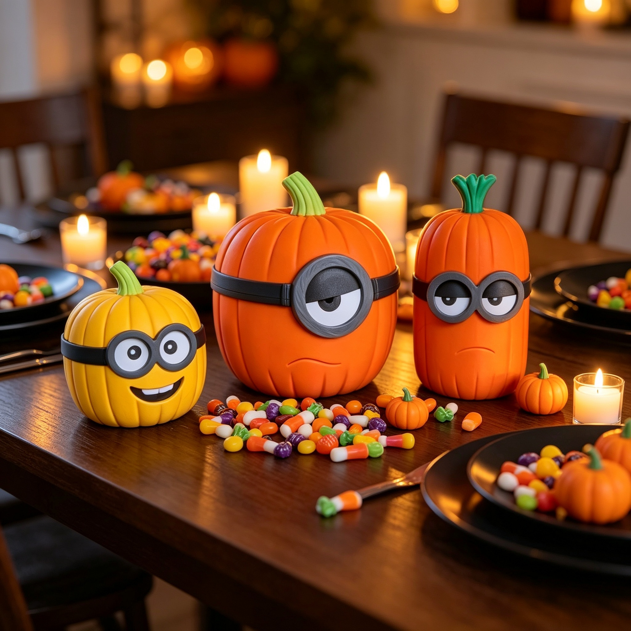 Minion Pumpkin Figurine, 3D Printed Holiday Decoration Halloween Front Porch Decor