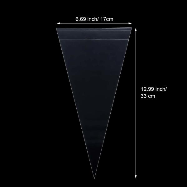PP Plastic Packaging Treat Bags , Clear Plastic Cone Shaped Bags With Twist Ties