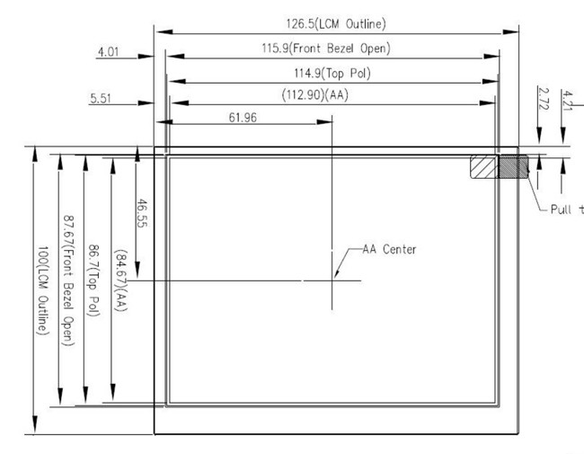 40 дисплей дюйма TFT LCD RGB цвета 5,6 Pin с сопротивляющейся сенсорной панелью