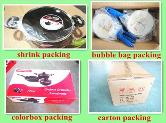 Eco-freindly Aluminum 7pcs Forged-die casting copper ceramic coating cookware set with firm stainless steel