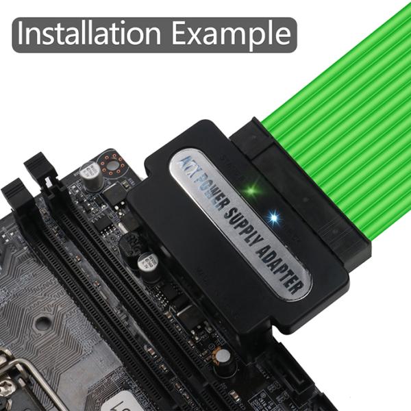 ATX 24Pin Female To 24pin Male 90 Degree Power Adapter