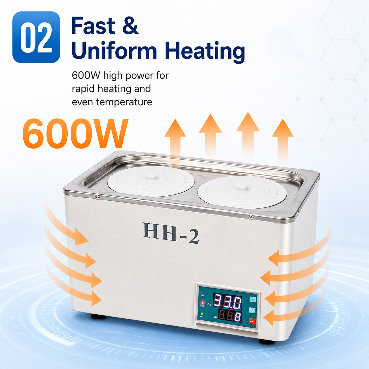 Cenlee Laboratory Reagent Incubation Dual Hole PID Digital Control Room Temp to 100C Constant Temperature Water Bath