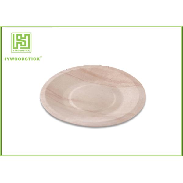 Round White Disposable Wooden Plates bulk For Fruit 5'' 6'' 7'' 8'' Size
