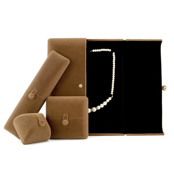 Soft Custom Logo Necklace Ring Gift Box Velvet Color Jewelry Box by Hanhong