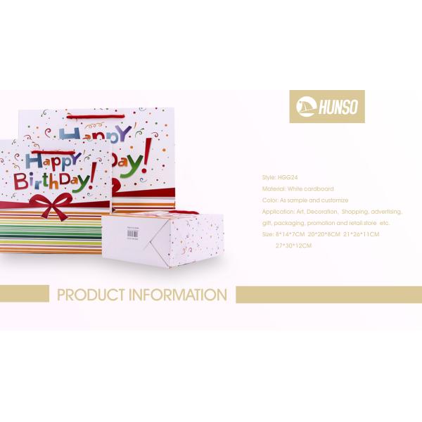 Birthday Coloured Paper Gift Bags , Funny Gift Bags Glossy Lamination