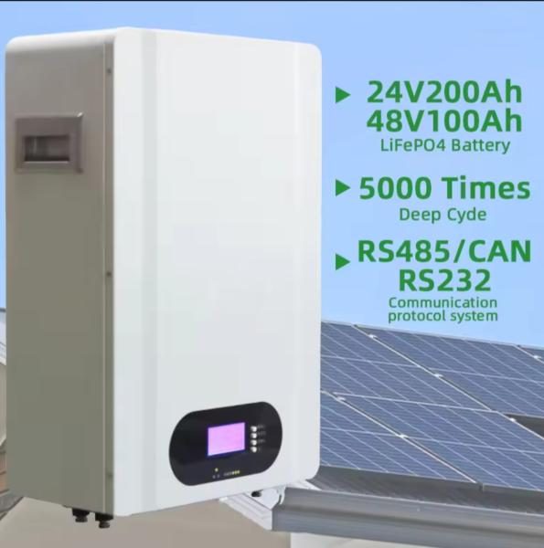 Wall-Mounted Energy Storage Battery 5kw 24V200Ah 48V100Ah For Household Energy Storage