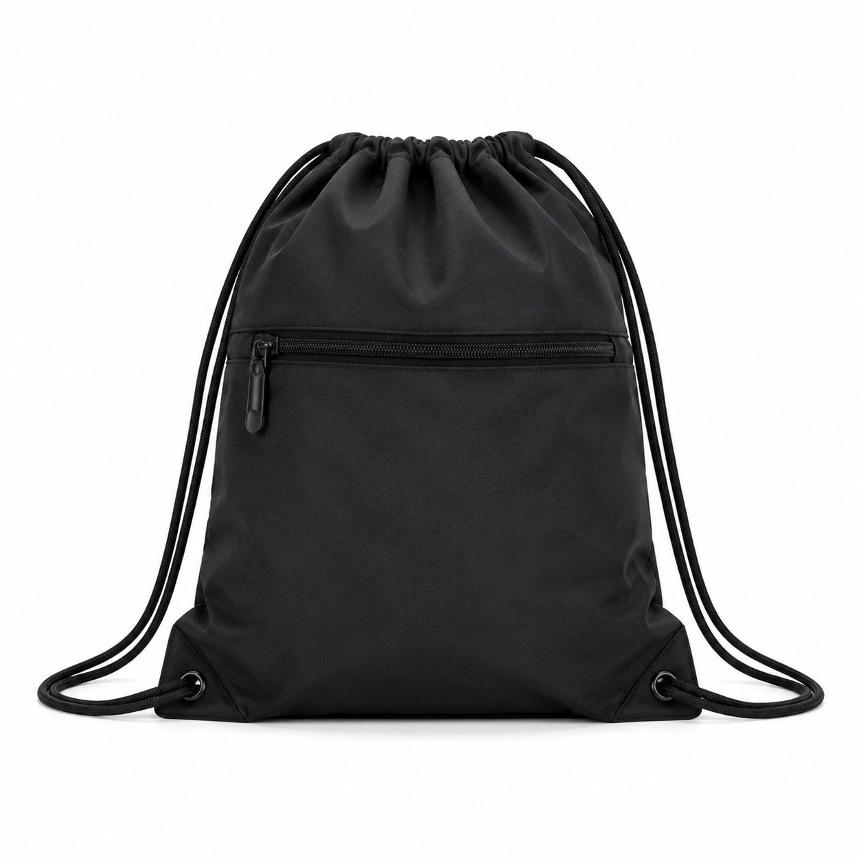 Lightweight Drawstring Backpack With Zipper Pocket And Durable Polyester Fabric For Gym, Travel, Sports And Daily Activities