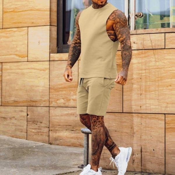 Sleeveless Two Piece Short Set Lounge Workout Clothing Gym Fitness Sets