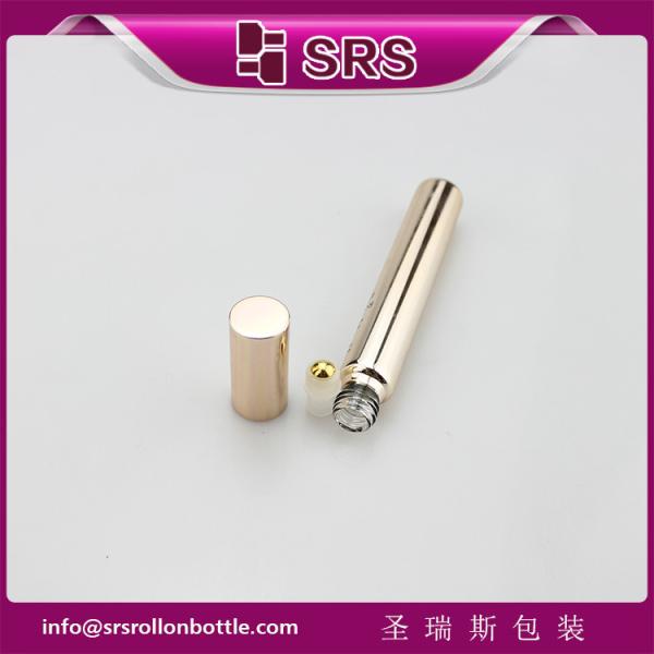 15ml 17mm diameter metalized rose gold glass bottle with real gold ball and aluminum cap.