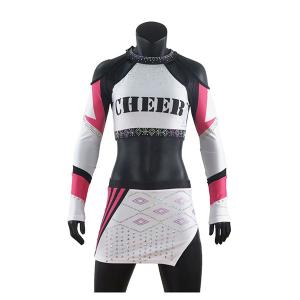 Uniformes faits sur commande d'acclamation de fausse pierre/vêtements Cheerleadi