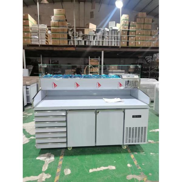 Pizza Pre Table Refrigerator With Drawers Commercial Kitchen Salad Workbench