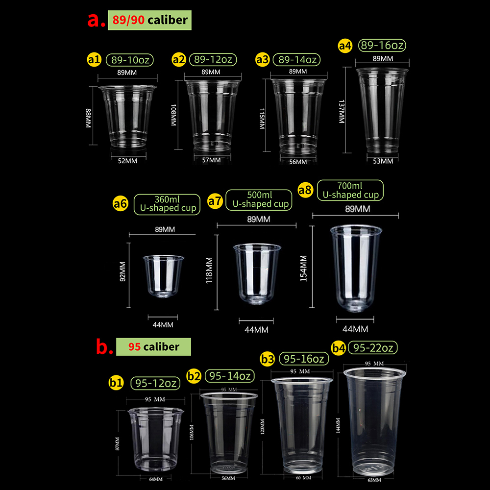 Disposable Custom Print Logo Transparent Round Bottom Pet Cup For Milk Tea Shop