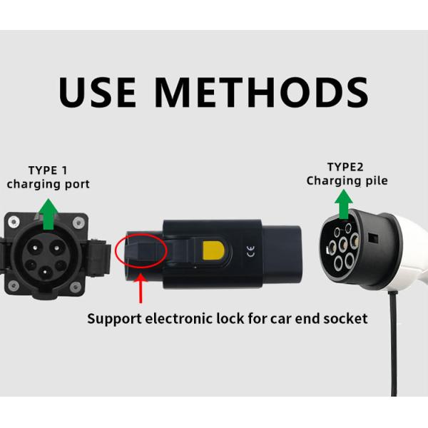 Highly Electric Vehicle Charger Type 1 Male Adapter To Type 2 Female Ev Adapter Convertor Sae J1772 Type1 To Type2 Adapter