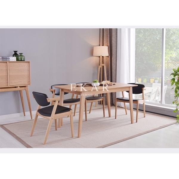 For Home Hotel Furniture Black Leather Wooden Wood Chair Restaurant Dining