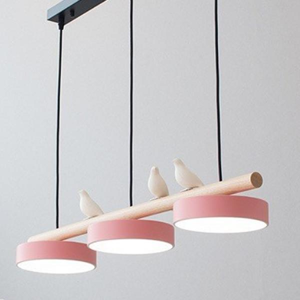 Nordic Minimalist 3-Headed Hanging LED Pendant Light Solid Japanese Wood Glass Shade Dining Room Bar Multiple Sizes Available