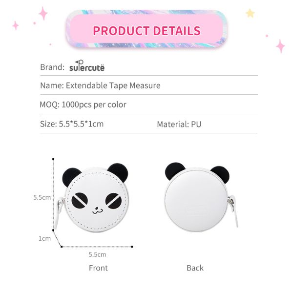 Customized Promotional Tape Measure Panda Cute Tape Measure PU Soft Tape Measure