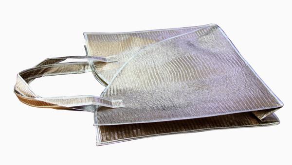Promotional recycle Shining Non-woven handy bag with croco veins for packaging