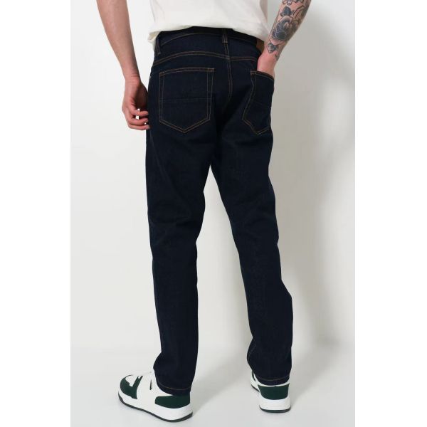 Men’s Classic Straight-Leg Denim Jeans in Premium Dark Indigo with Five-Pocket Styling