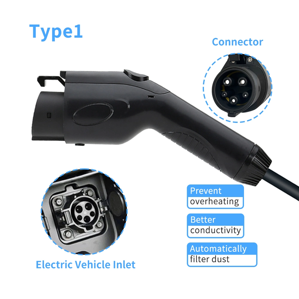 заряжатель автомобиля EV индикаторной лампы типа 1 7kw 3.5kw 16A 32A SAE J1772 портативный