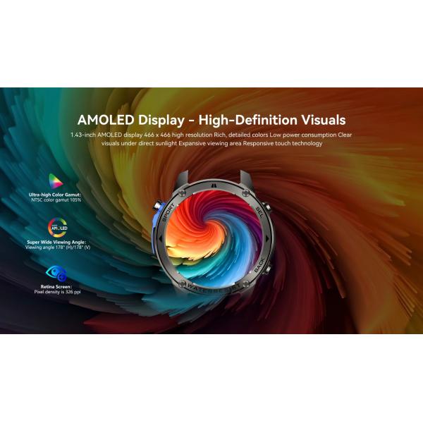 AMOLED Sport GPS Smartwatch DM56 L1+L5 Dual Frequency 5ATM Waterproof Compass Smart Watch