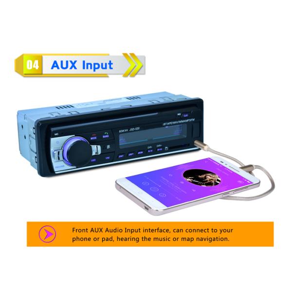 Single Din Bt Car Stereo Black High Power 178*50mm Bluetooth Auto Stereo