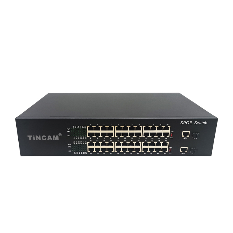 52 Port Passive PoE Switch with 48 Fast Ethernet Passive PoE Ports 2 Gigabit Uplink Ports 2 Gigabit SFP Port 600W 250m Long Range TBC-FP4148N-4PF