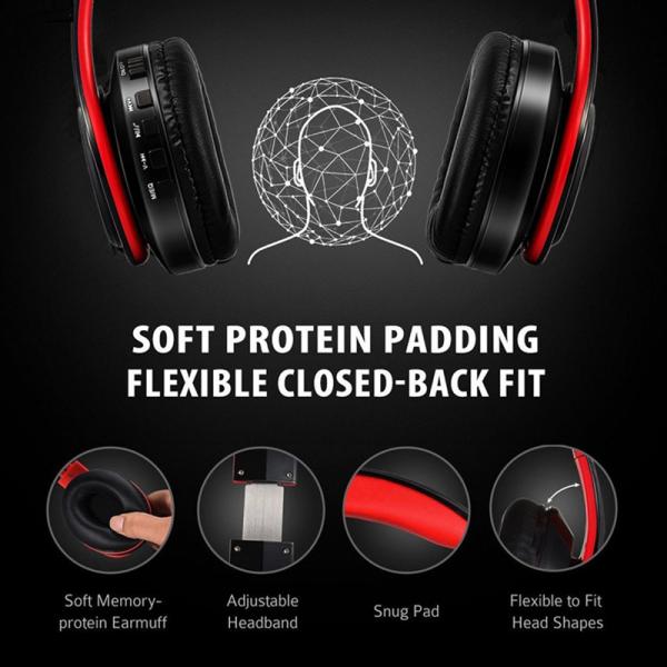 Складные беспроводные наушники Bluetooth наушников B3 с наушниками низкого басового шлемофона Mic регулируемыми для мобильного телефона MP3 ПК