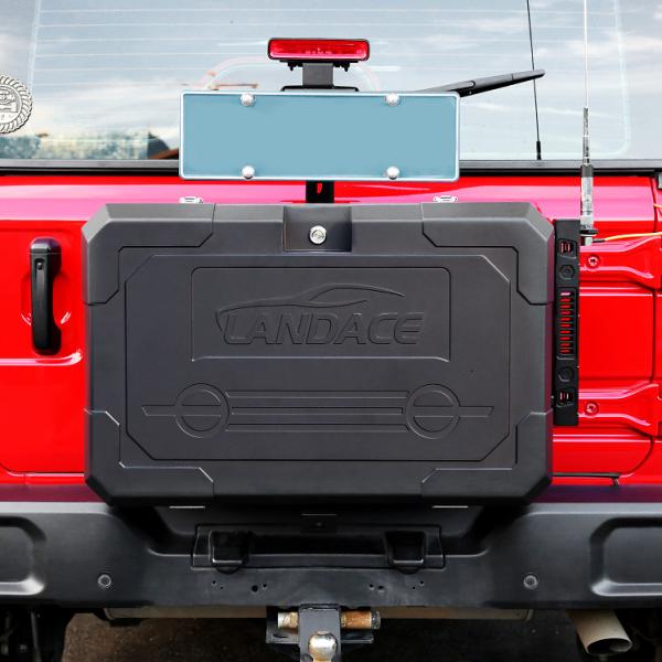 2021- Jeep Wrangler Black Aluminum Alloy Powder Coated Rear Side Door Outside Storage Box