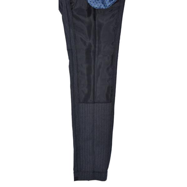 Classic Measure Mens Slim Fit Tailored 3 Pieces Suit Dark Grey Stripe Business Person