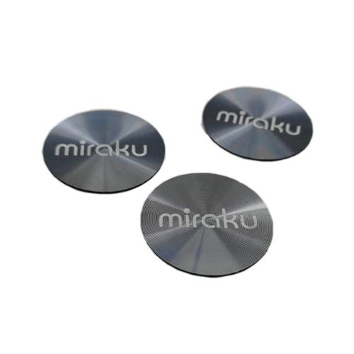 Round Laser Engraved Metal Tags Aluminum Name Plate With CD Grain Anti Scratch